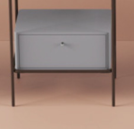 Ящик деревянный выдвижной Artceram Fuori scala 50,6х35,5хh22 см для металлической консоли цвет platinum ACM039 52