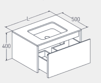 Тумба под раковину Salini Domino шгв 1000-1099*500*400 цвет-RAL 5020 27D.A.100 RAL 5020