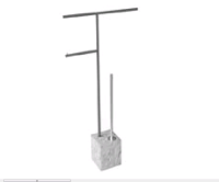 Стойка-набор аксессуаров Antonio Lupi Complementi accessori шгв 315*100*680 цвет-Carrara матовый goffrato черный BIVIOCOMBI2 Carrara/545