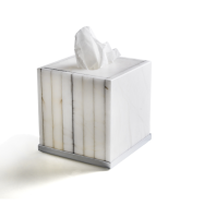 Контейнер для бумажных салфеток 3SC Rigato шгв 130*130*140 цвет-алебастр никель сатинированный полированный AL71NK