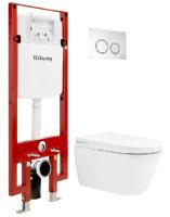 Комплект TECE TeceSpring унитаз-биде+инсталляция+клавиша смыва цвет унитаза-белый цвет клавиши-хром S955799