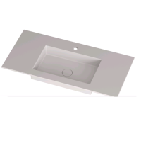 Столешница MOBO Normal шгв 704*465*12 интегрированная раковина-есть вырез под смеситель-1 донный клапан Solid surface цвет-белый матовый NR.NR1.7.46.2.SF01.C.SS002