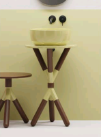 Консоль Scarabeo Cross шгв 520*520*760 цвет-темное дерево (Dark wooden finish) лайм (Lime) 2502 99/39