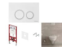 Комплект TECE TECEbasic унитаз+инсталляция+клавиша смыва цвет унитаза-белый цвет клавиши-белый глянцевый с хромированным контуром клавиш K955103WCB