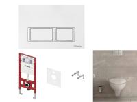 Комплект TECE TECEbasic унитаз+инсталляция+клавиша смыва цвет унитаза-белый цвет клавиши-белый глянцевый с хромированным контуром клавиш K955203WCB