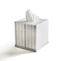 Контейнер для бумажных салфеток 3SC Rigato шгв 130*130*140 цвет-алебастр хром AL71SL