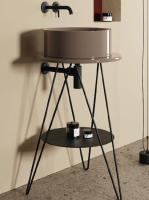 Столешница Scarabeo Gustav круглая шг 520*520 с вырезом под раковину цвет-Tobacco glossy 5061 62