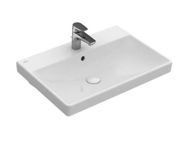 Раковина Villeroy&Boch Avento шг 650*470 отверстия для смесителя-1 сквозное 2 промаркированных цвет-альпийский белый 41586501