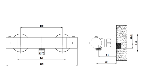 Термостат для душа ESKO Mikros, (T3080 Black)