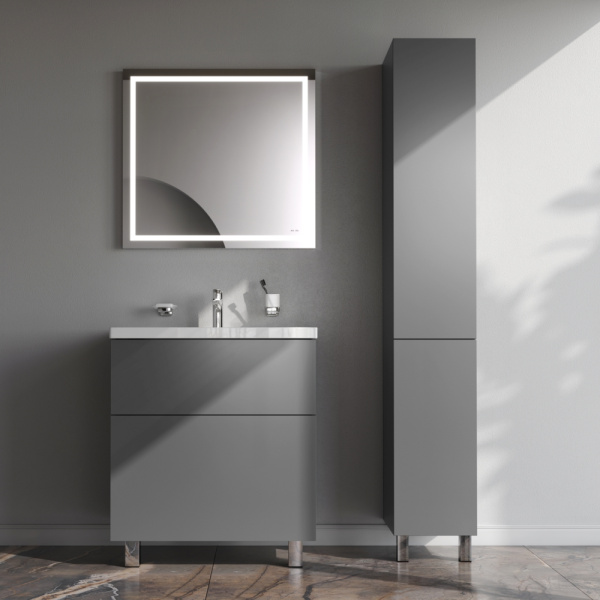 AM.PM M90FSX07522GM32 GEM, База под раковину, напольная, 75 см, 2 ящика push-to-open, графит матовый