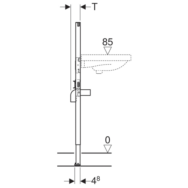 Инсталляция Geberit Duofix для раковины, 112 см, вертикальный смеситель (111.434.00.1)