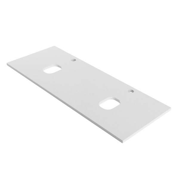 Столешница из МДФ с двумя отверстиями под раковину и с двумя отверстиями под смеситель, 1404x462x19 EK-140-2-BO Bianco Opaco