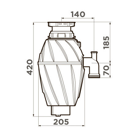Измельчитель пищевых отходов Omoikiri Nagare 1000 4995058