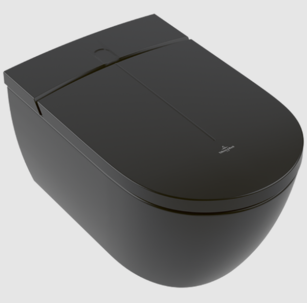 Унитаз-биде Villeroy&Boch Viclean подвесной шгв 385*595*400 CeramicPlus цвет-Pure Black V0E200R7