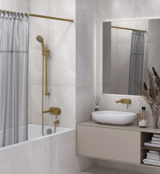 Штанга для душевой шторы Сунержа DESIGN шгв 1485-1515*28*28 цвет-золото матовое 032-3015-1500