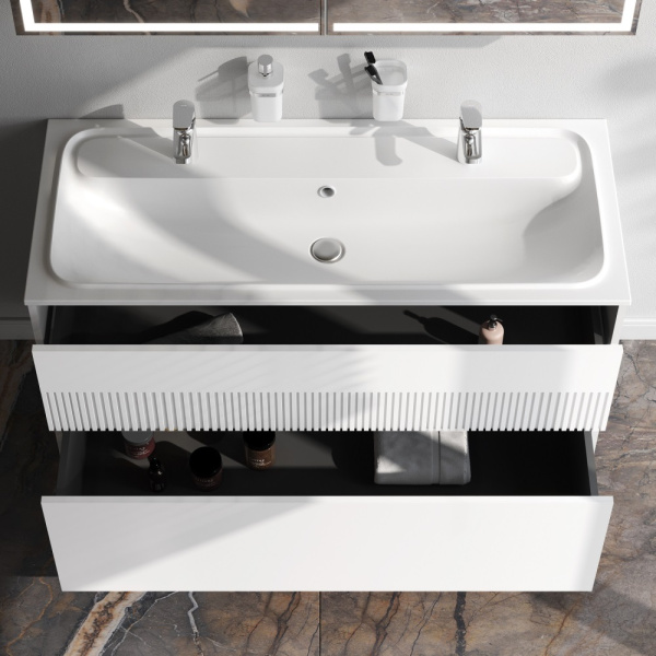 AM.PM M8FFUX1202WM Func, База 2 ящика (push-to-open), 120 см, цвет белый матовый