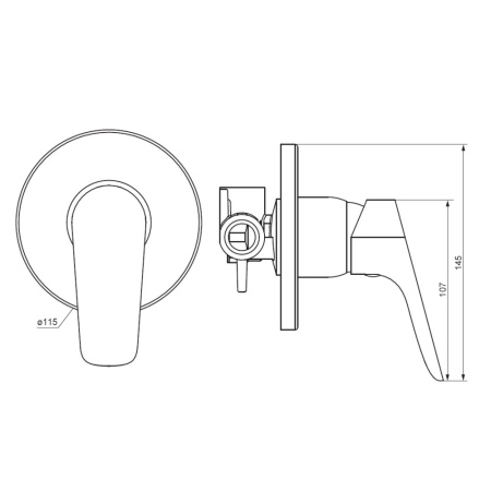 Damixa 777500001 Jupiter, смеситель монтируемый в стену, хром