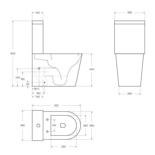 Чаша унитаза безободкового со смывом TORNADO с сиденьем BelBagno FLAY-TOR BB2149CP-TOR/SC
