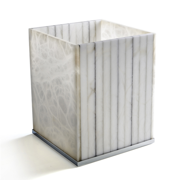 Урна 3SC Rigato шгв 200*200*250 цвет-алебастр хром AL65SL