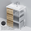AM.PM M91FSX0602OF GEM S, База под раковину, напольная, 60 см, 3 ящика, светлый дуб
