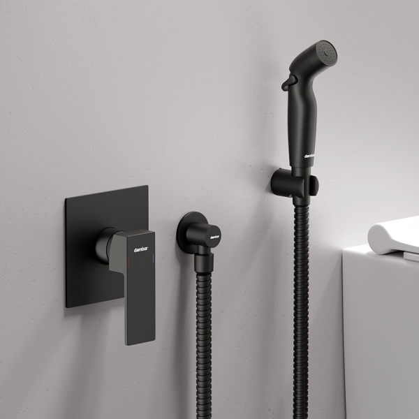 Damixa 537510300 Gala Смеситель монтируемый в стену с гиг.душем, черный