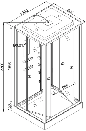 Душевая кабина AvaCan V1215