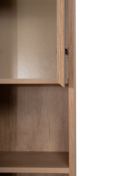 KRAFT Шкаф подвесной с одной распашной дверцей с доводчиками и одной открытой полкой, правосторонний, Rovere Nebrasca Nature, 330x300x1600, KRAFT-1600-1A-SC-RNN-R