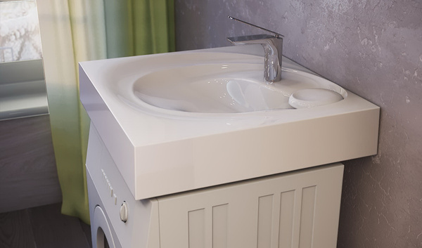 Раковина ANDREA подвесная/ для установки над стиральной машиной Perla  (4650002680920)