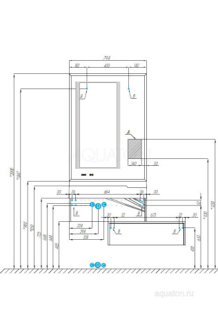 Комод AQUATON Сакура 60 светлое дерево (1A220403SKW80)