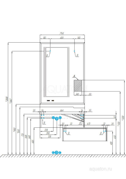 Комод AQUATON Сакура 60 светлое дерево (1A220403SKW80)