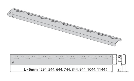 Решетка для водоотводящих желобов Alca Plast, нержавеющая сталь, глянец, хром (HOPE-650L)