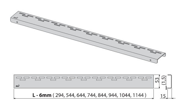 Решетка для водоотводящих желобов Alcaplast, дизайн HOPE, нержавеющая сталь, матовый хром (HOPE-850M)