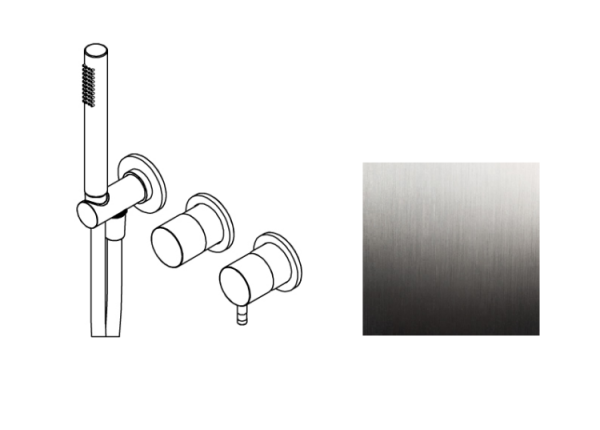 Смеситель для ванны и душа Ritmonio Diametro35 цвет-хром брашированный (Brushed Chrome) E0BA0466ESPIX