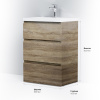 AM.PM M91FSX0602OF GEM S, База под раковину, напольная, 60 см, 3 ящика, светлый дуб