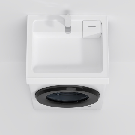 AM.PM M85AWCC0602WG X-Joy, Раковина над стиральной машиной, литьевой мрамор, 60 см, белый глянец