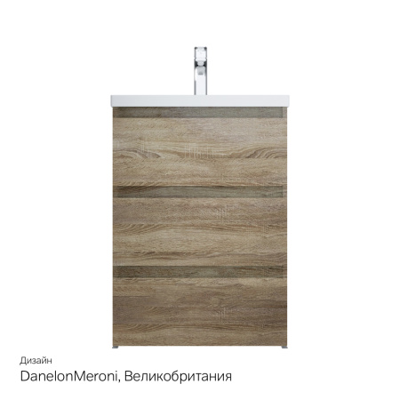 AM.PM M91FSX0602OF GEM S, База под раковину, напольная, 60 см, 3 ящика, светлый дуб