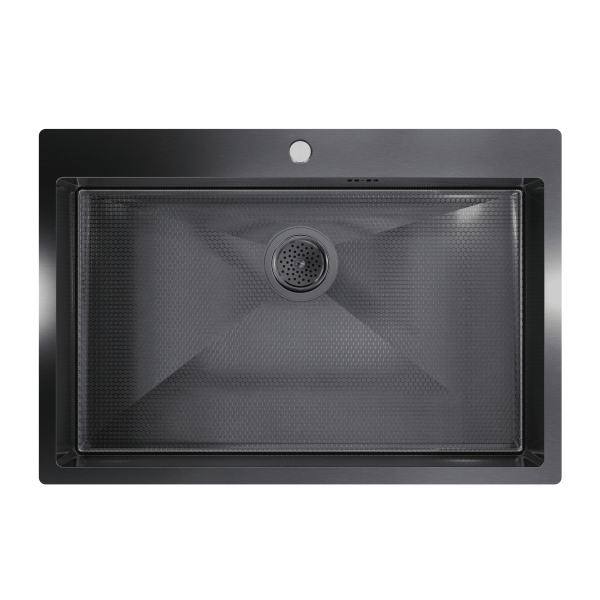 Кухонная мойка FLORACIO Steel F.7551.GMD (DECOR), вороненая сталь