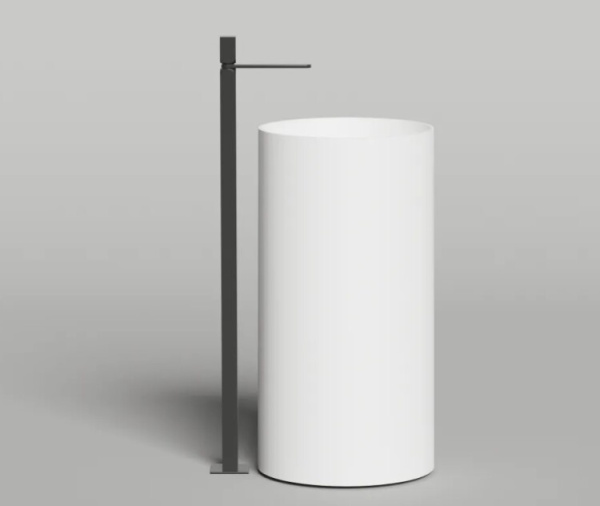 Раковина Salini Armonia Round шгв 450*450*900 отверстия для смесителя-отсутствуют цвет-белый матовый 130421M