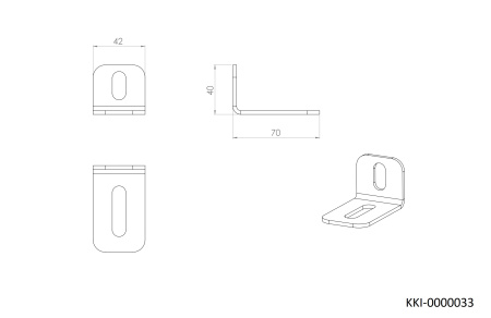 Комплект креплений для инсталляции к стене (угловой монтаж) 75 -105 мм Aquatek KKI-0000033