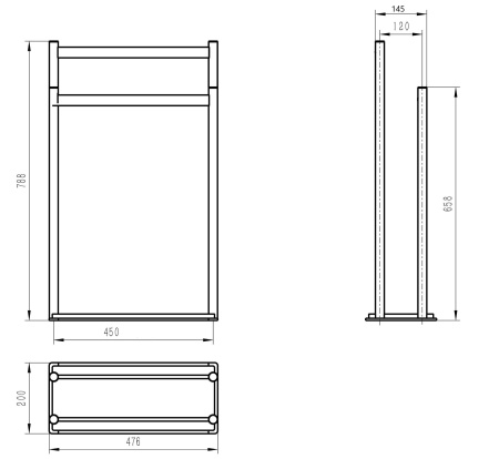 Стойка для полотенец WONZON & WOGHAND, Темный графит (WW-V4901-GM)