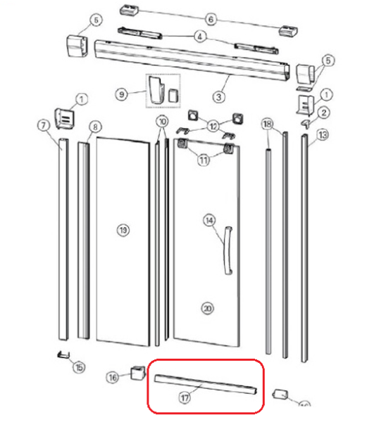 Порожек для двери Huppe Aura правосторонний цвет-серебро 046Y025578092000