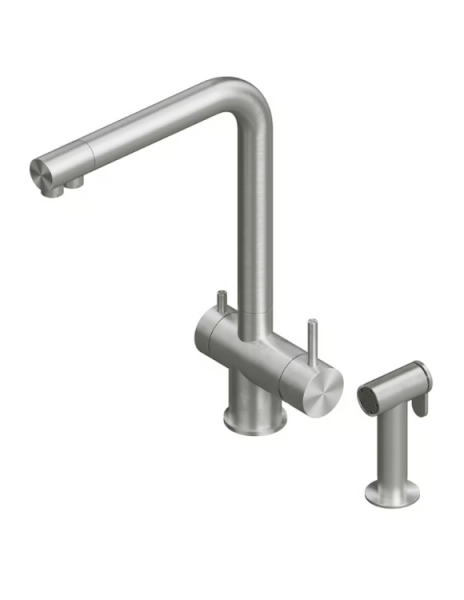 Смеситель для кухни Quadro design Kitchen Inox цвет-золото светлое (Light Gold) 383+DC055.2 OC