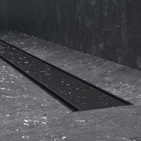 AM.PM W02SC-U11-090-04BM PrimeFlow Трап для душа линейный универс затвор Tile 90см цвет черн мат