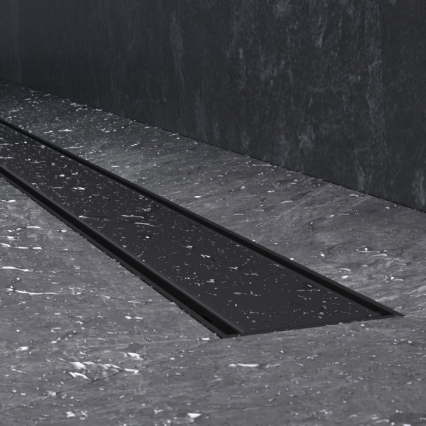 AM.PM W02SC-U11-090-04BM PrimeFlow Трап для душа линейный универс затвор Tile 90см цвет черн мат