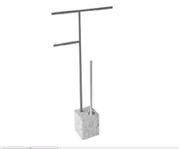 Стойка-набор аксессуаров Antonio Lupi Complementi accessori шгв 315*100*680 цвет-Carrara матовый goffrato черный BIVIOCOMBI2 Carrara/545