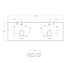 Столешница из МДФ с двумя отверстиями под раковину и с двумя отверстиями под смеситель, 1404x462x19 EK-140-2-BL Bianco Lucido