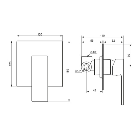 Damixa 537500000 Gala встраиваемый смеситель для душа, хром