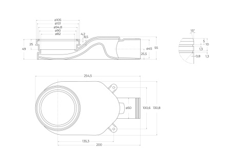 Душевой лоток BELBAGNO LUCE 90 см, BB-LD-LUCE-90-BIANCO