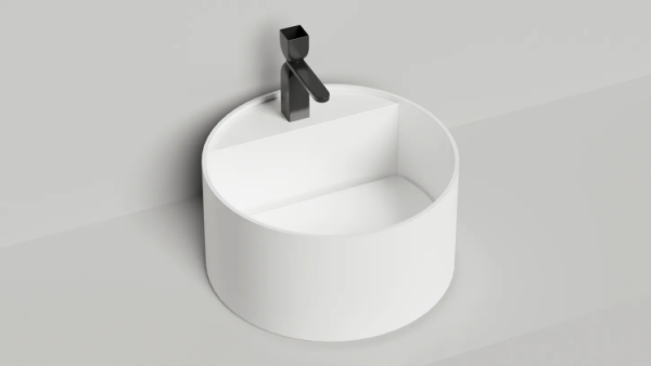 Раковина Salini Armonia Round Top 02 шгв 450*450*250 отверстия для смесителя-одно цвет-RAL5003/белый глянцевый 130412TGN RAL5003 1fori