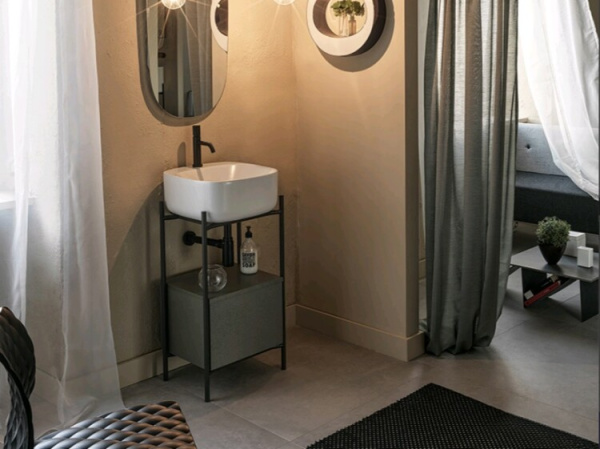 Консоль Scarabeo Laila для раковины шгв 440*390*775 цвет-Black Matt 2702 NROP